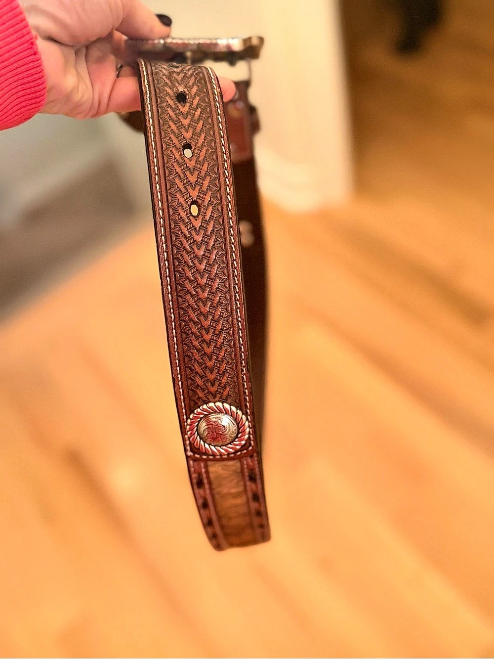 Nocona Cow hide Genuine Leather Belt Size 34